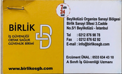 BİRLİK  İŞ GÜVENLİĞİ ORTAK SAĞLIK GÜVENLİK BİRİMİ